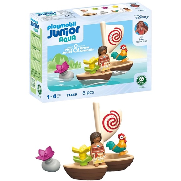 NEW Playmobil Junior Aqua Moana Disney Princess 8 Piece Bath Set New In Box - Picture 1 of 11